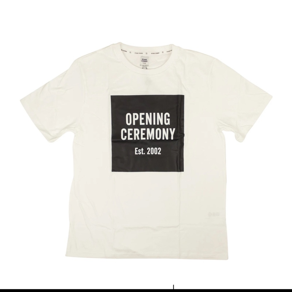 Opening Ceremony White Tee with Black Graphic size XL NWT